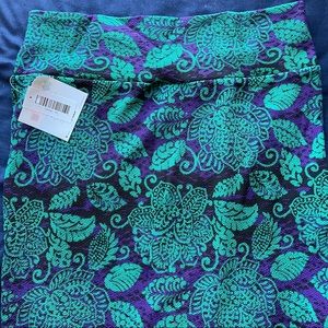 Green and Purple Floral print Cassie Skirt